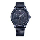  Shop Authentic Tommy Hilfiger Damon Quartz Blue Dial Blue Mesh Bracelet Watch for Men - 1791421 - Luxxuri