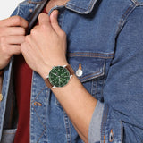  Shop Authentic Tommy Hilfiger Jimmy Chronograph Green Dial Brown Leather Strap Watch For Men - 1791948 - Luxxuri