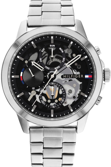  Shop Authentic Tommy Hilfiger Henry Chronograph Black Dial Silver Steel Strap Watch For Men - 1710477 - Luxxuri