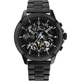  Shop Authentic Tommy Hilfiger Henry Chronograph Black Dial Black Steel Strap Watch For Men - 1710478 - Luxxuri