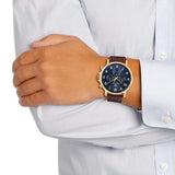  Shop Authentic Tommy Hilfiger Daniel Blue Dial Brown Leather Strap Watch for Men - 1710380 - Luxxuri
