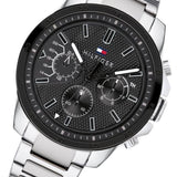  Shop Authentic Tommy Hilfiger Iconic Quartz Black Dial Silver Steel Strap Watch for Men - 1791564 - Luxxuri