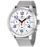  Shop Authentic Tommy Hilfiger Jake Quartz White Dial Silver Mesh Bracelet Watch for Men - 1791233 - Luxxuri