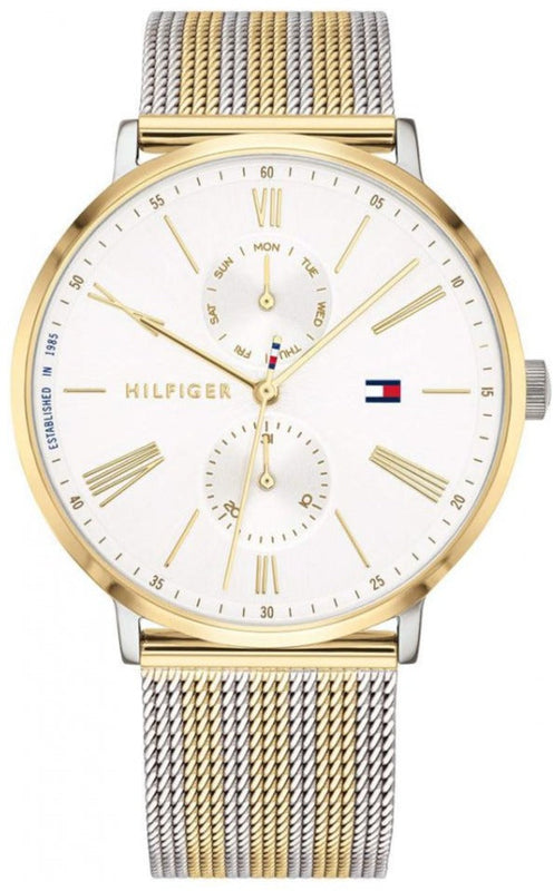  Shop Authentic Tommy Hilfiger Jenna Quartz White Dial Two Tone Mesh Bracelet Watch for Women  - 1782074 - Luxxuri