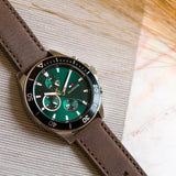  Shop Authentic Tommy Hilfiger Larson Chronograph Green Dial Brown Leather Strap Watch For Men - 1791983 - Luxxuri