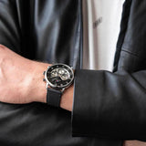  Shop Authentic Tommy Hilfiger Legend Chronograph Black Dial Black Leather Strap Watch For Men - 1710565 - Luxxuri
