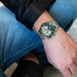  Shop Authentic Tommy Hilfiger Legend Chronograph Green Dial Silver Mesh Bracelet Watch For Men - 1710567 - Luxxuri