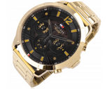  Shop Authentic Tommy Hilfiger Luca Chronograph Black Dial Gold Steel Strap Watch For Men - 1710511 - Luxxuri