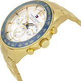  Shop Authentic Tommy Hilfiger Luke Chronograph White Dial Gold Steel Strap Watch for Men - 1791121 - Luxxuri