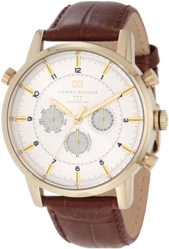  Shop Authentic Tommy Hilfiger Harrison White Dial Brown Leather Strap Watch for Men - 1790874 - Luxxuri