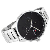  Shop Authentic Tommy Hilfiger Chase Quartz Black Dial Silver Steel Strap Watch For Men - 1791485 - Luxxuri