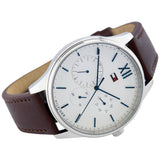  Shop Authentic Tommy Hilfiger Damon Quartz White Dial Brown Leather Strap Watch for Men - 1791418 - Luxxuri