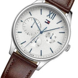  Shop Authentic Tommy Hilfiger Damon Quartz White Dial Brown Leather Strap Watch for Men - 1791418 - Luxxuri