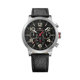  Shop Authentic Tommy Hilfiger Jake Chronograph Black Dial Black Leather Strap Watch for Men - 1791232 - Luxxuri