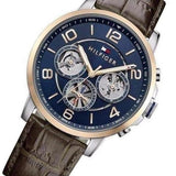  Shop Authentic Tommy Hilfiger Keagan Chronograph Blue Dial Brown Leather Strap Watch for Men - 1791290 - Luxxuri