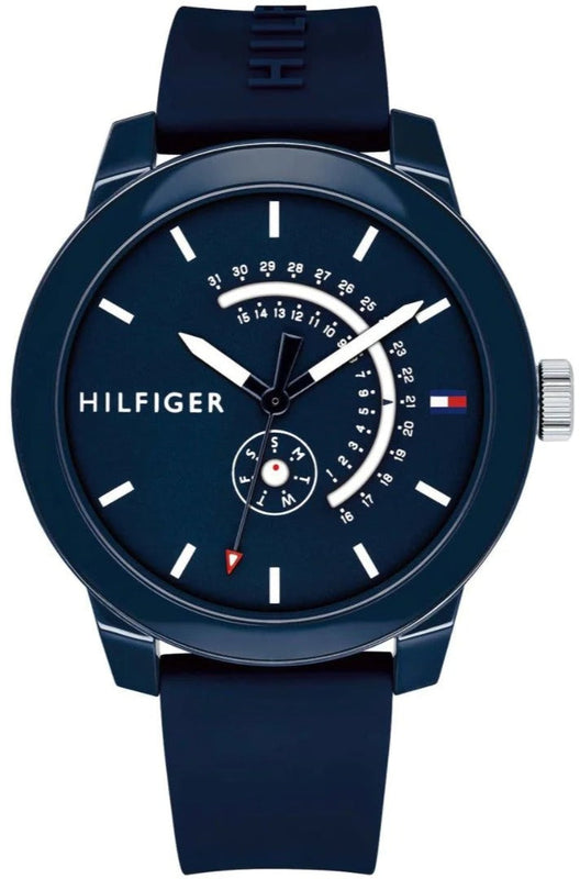  Shop Authentic Tommy Hilfiger Denim Quartz Blue Dial Blue Rubber Strap Watch for Men - 1791482 - Luxxuri