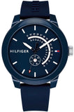  Shop Authentic Tommy Hilfiger Denim Quartz Blue Dial Blue Rubber Strap Watch for Men - 1791482 - Luxxuri
