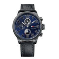  Shop Authentic Tommy Hilfiger Jackson Quartz Blue Dial Black Leather Strap Watch for Men - 1791241 - Luxxuri