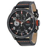  Shop Authentic Tommy Hilfiger Trent Multifunction Black Dial Black Leather Strap Watch for Men - 1791136 - Luxxuri