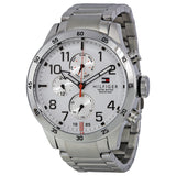  Shop Authentic Tommy Hilfiger Trent Multifunction White Dial Silver Steel Strap Watch for Men - 1791140 - Luxxuri