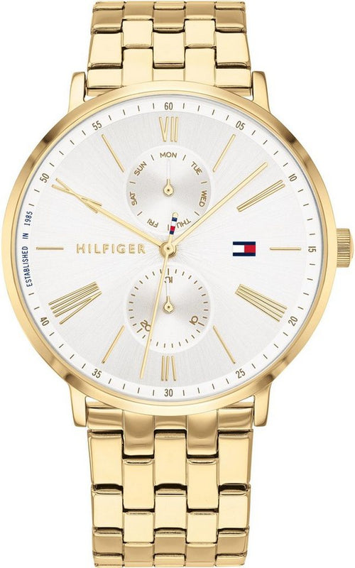  Shop Authentic Tommy Hilfiger Jenna Quartz White Dial Gold Steel Strap Watch for Women - 1782069 - Luxxuri
