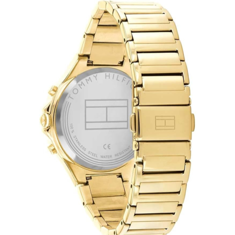  Shop Authentic Tommy Hilfiger Eve Chronograph Quartz White Dial Gold Steel Strap Watch For Women - 1782278 - Luxxuri