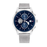  Shop Authentic Tommy Hilfiger Weston Chronograph Blue Dial Silver Mesh Bracelet Watch For Men - 1710504 - Luxxuri