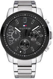  Shop Authentic Tommy Hilfiger Iconic Quartz Black Dial Silver Steel Strap Watch for Men - 1791564 - Luxxuri