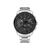  Shop Authentic Tommy Hilfiger Iconic Quartz Black Dial Silver Steel Strap Watch for Men - 1791564 - Luxxuri