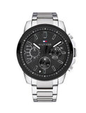  Shop Authentic Tommy Hilfiger Iconic Quartz Black Dial Silver Steel Strap Watch for Men - 1791564 - Luxxuri