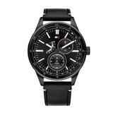  Shop Authentic Tommy Hilfiger Austin Black Dial Black Leather Strap Watch for Men - 1791638 - Luxxuri