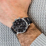 Shop Authentic Tommy Hilfiger Kane Quartz Black Dial Black Leather Strap Watch for Men - 1791401 - Luxxuri