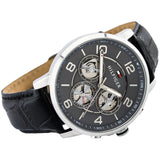  Shop Authentic Tommy Hilfiger Keagan Quartz Grey Dial Black Leather Strap Watch for Men - 1791289 - Luxxuri