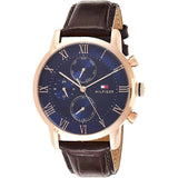  Shop Authentic Tommy Hilfiger London Chronograph Blue Dial Brown Leather Strap Watch for Men - 1791532 - Luxxuri