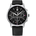  Shop Authentic Tommy Hilfiger Kyle Quartz Black Dial Black Leather Strap Watch for Men - 1791630 - Luxxuri