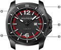  Shop Authentic Tommy Hilfiger Windsurf Black Dial Red Rubber Strap Watch for Men - 1791112 - Luxxuri