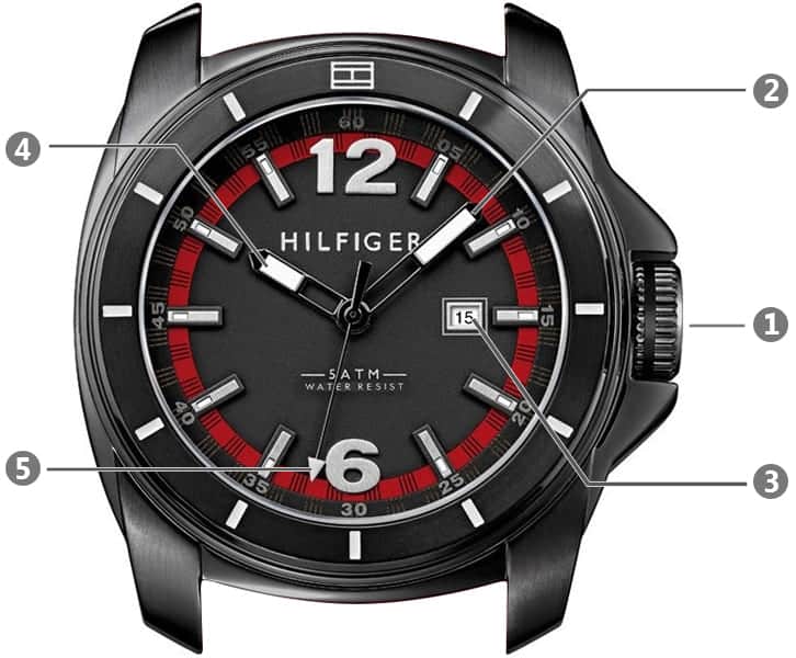  Shop Authentic Tommy Hilfiger Windsurf Black Dial Red Rubber Strap Watch for Men - 1791112 - Luxxuri