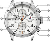  Shop Authentic Tommy Hilfiger Trent Multifunction White Dial Silver Steel Strap Watch for Men - 1791140 - Luxxuri