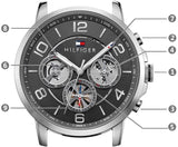  Shop Authentic Tommy Hilfiger Keagan Quartz Grey Dial Black Leather Strap Watch for Men - 1791289 - Luxxuri