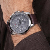  Shop Authentic Tommy Hilfiger Decker Grey Dial Brown Leather Strap Watch for Men - 1791562 - Luxxuri