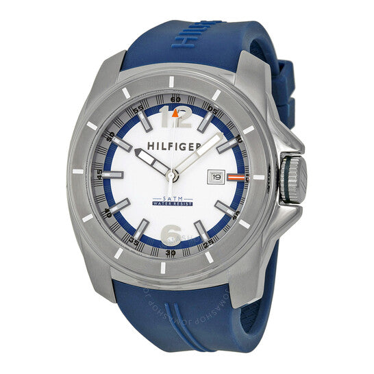  Shop Authentic Tommy Hilfiger Windsurf White Dial Blue Rubber Strap Watch for Men - 1791113 - Luxxuri