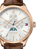 Shop Authentic Tommy Hilfiger Oliver Chronograph White Dial Brown Leather Strap Watch for Men - 1791306 - Luxxuri