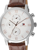  Shop Authentic Tommy Hilfiger Kane Chronograph White Dial Brown Leather Strap Watch for Men - 1791400 - Luxxuri