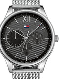  Shop Authentic Tommy Hilfiger Damon Quartz Chronograph Black Dial Silver Mesh Bracelet Watch for Men - 1791415 - Luxxuri
