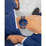  Shop Authentic Tommy Hilfiger Daniel Blue Dial Brown Leather Strap Watch for Men - 1710418 - Luxxuri