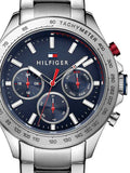  Shop Authentic Tommy Hilfiger Hudson Chronograph Quartz Blue Dial Silver Steel Strap Watch For Men - 1791228 - Luxxuri