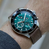  Shop Authentic Tommy Hilfiger Larson Chronograph Green Dial Brown Leather Strap Watch For Men - 1791983 - Luxxuri