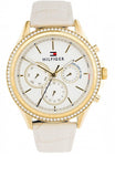  Shop Authentic Tommy Hilfiger Ari Diamonds White Dial Cream Leather Strap Watch for Women - 1781982 - Luxxuri