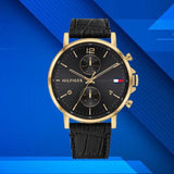  Shop Authentic Tommy Hilfiger Daniel Black Dial Black Leather Strap Watch for Men - 1710417 - Luxxuri