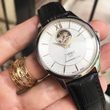  Shop Authentic Tissot T Classic Tradition Powermatic 80 Open Heart Silver Dial Brown Leather Strap Watch for Men - T063.907.16.038.00 - Luxxuri
